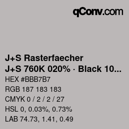 Farbcode: J+S Rasterfaecher - J+S 760K 020% · Black 10% | qconv.com