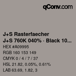 Farbcode: J+S Rasterfaecher - J+S 760K 040% · Black 10% | qconv.com