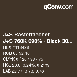 カラーコード: J+S Rasterfaecher - J+S 760K 090% · Black 30% | qconv.com