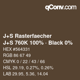 Farbcode: J+S Rasterfaecher - J+S 760K 100% · Black 0% | qconv.com
