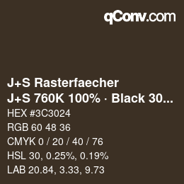 Farbcode: J+S Rasterfaecher - J+S 760K 100% · Black 30% | qconv.com