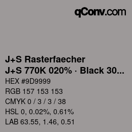 Code couleur: J+S Rasterfaecher - J+S 770K 020% · Black 30% | qconv.com