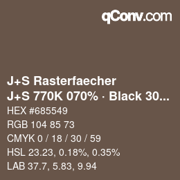 カラーコード: J+S Rasterfaecher - J+S 770K 070% · Black 30% | qconv.com