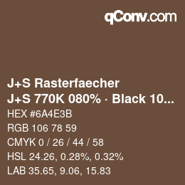 Farbcode: J+S Rasterfaecher - J+S 770K 080% · Black 10% | qconv.com