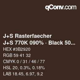 Farbcode: J+S Rasterfaecher - J+S 770K 090% · Black 50% | qconv.com
