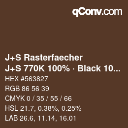 Farbcode: J+S Rasterfaecher - J+S 770K 100% · Black 10% | qconv.com