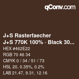 Farbcode: J+S Rasterfaecher - J+S 770K 100% · Black 30% | qconv.com