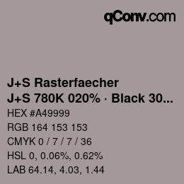 Farbcode: J+S Rasterfaecher - J+S 780K 020% · Black 30% | qconv.com