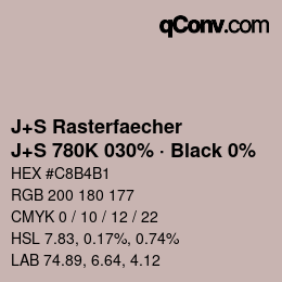 Farbcode: J+S Rasterfaecher - J+S 780K 030% · Black 0% | qconv.com