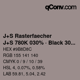 Farbcode: J+S Rasterfaecher - J+S 780K 030% · Black 30% | qconv.com