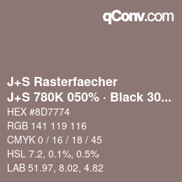 Code couleur: J+S Rasterfaecher - J+S 780K 050% · Black 30% | qconv.com