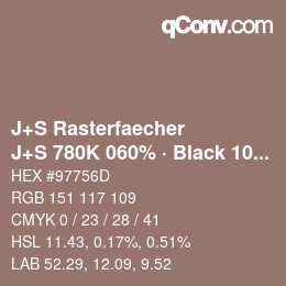 カラーコード: J+S Rasterfaecher - J+S 780K 060% · Black 10% | qconv.com
