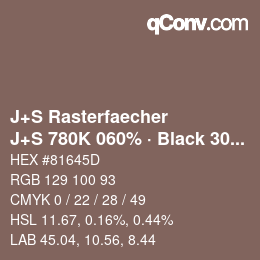 Farbcode: J+S Rasterfaecher - J+S 780K 060% · Black 30% | qconv.com