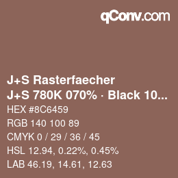 Farbcode: J+S Rasterfaecher - J+S 780K 070% · Black 10% | qconv.com