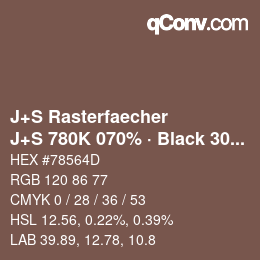Farbcode: J+S Rasterfaecher - J+S 780K 070% · Black 30% | qconv.com
