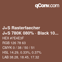 Farbcode: J+S Rasterfaecher - J+S 780K 080% · Black 10% | qconv.com