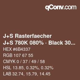 Farbcode: J+S Rasterfaecher - J+S 780K 080% · Black 30% | qconv.com