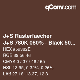Code couleur: J+S Rasterfaecher - J+S 780K 080% · Black 50% | qconv.com