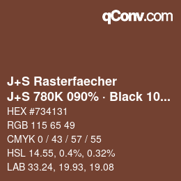カラーコード: J+S Rasterfaecher - J+S 780K 090% · Black 10% | qconv.com