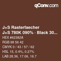Farbcode: J+S Rasterfaecher - J+S 780K 090% · Black 30% | qconv.com
