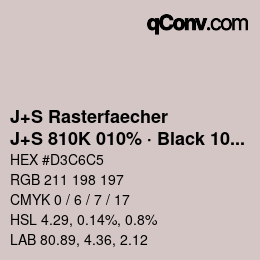 Farbcode: J+S Rasterfaecher - J+S 810K 010% · Black 10% | qconv.com