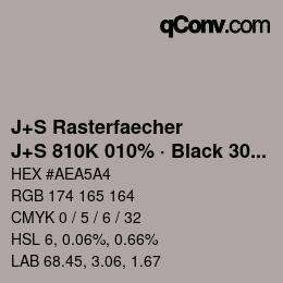 カラーコード: J+S Rasterfaecher - J+S 810K 010% · Black 30% | qconv.com