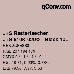 Farbcode: J+S Rasterfaecher - J+S 810K 020% · Black 10% | qconv.com