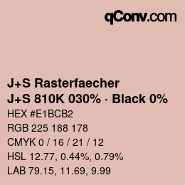 Farbcode: J+S Rasterfaecher - J+S 810K 030% · Black 0% | qconv.com