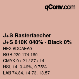 Farbcode: J+S Rasterfaecher - J+S 810K 040% · Black 0% | qconv.com