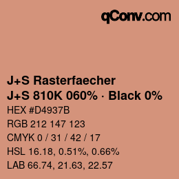 Farbcode: J+S Rasterfaecher - J+S 810K 060% · Black 0% | qconv.com