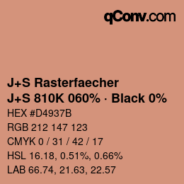 Color code: J+S Rasterfaecher - J+S 810K 060% · Black 0% | qconv.com