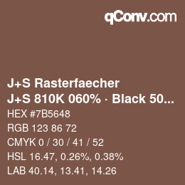 カラーコード: J+S Rasterfaecher - J+S 810K 060% · Black 50% | qconv.com