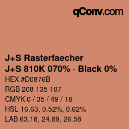 Code couleur: J+S Rasterfaecher - J+S 810K 070% · Black 0% | qconv.com