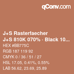 Farbcode: J+S Rasterfaecher - J+S 810K 070% · Black 10% | qconv.com