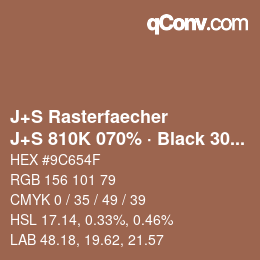 Farbcode: J+S Rasterfaecher - J+S 810K 070% · Black 30% | qconv.com