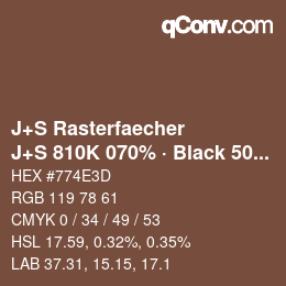 Code couleur: J+S Rasterfaecher - J+S 810K 070% · Black 50% | qconv.com