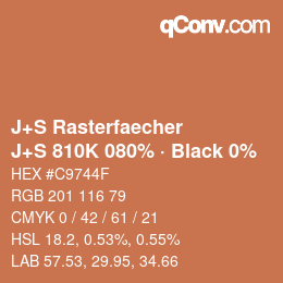 カラーコード: J+S Rasterfaecher - J+S 810K 080% · Black 0% | qconv.com