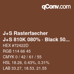 カラーコード: J+S Rasterfaecher - J+S 810K 080% · Black 50% | qconv.com