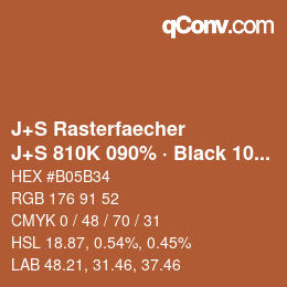 カラーコード: J+S Rasterfaecher - J+S 810K 090% · Black 10% | qconv.com