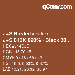 カラーコード: J+S Rasterfaecher - J+S 810K 090% · Black 30% | qconv.com