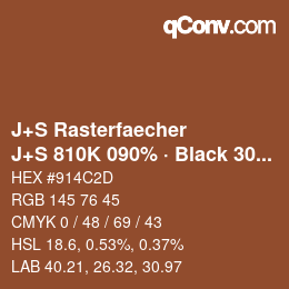 カラーコード: J+S Rasterfaecher - J+S 810K 090% · Black 30% | qconv.com