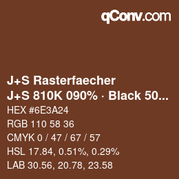 Farbcode: J+S Rasterfaecher - J+S 810K 090% · Black 50% | qconv.com