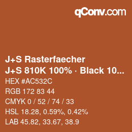 Farbcode: J+S Rasterfaecher - J+S 810K 100% · Black 10% | qconv.com