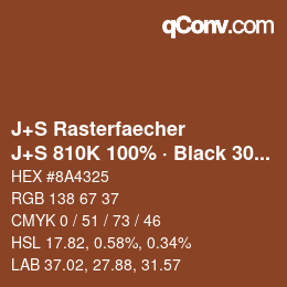 カラーコード: J+S Rasterfaecher - J+S 810K 100% · Black 30% | qconv.com