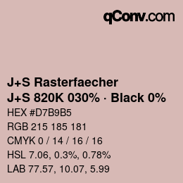 Farbcode: J+S Rasterfaecher - J+S 820K 030% · Black 0% | qconv.com