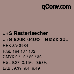 Farbcode: J+S Rasterfaecher - J+S 820K 040% · Black 30% | qconv.com