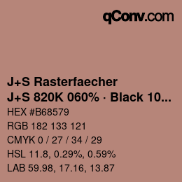 Farbcode: J+S Rasterfaecher - J+S 820K 060% · Black 10% | qconv.com