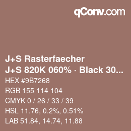 Farbcode: J+S Rasterfaecher - J+S 820K 060% · Black 30% | qconv.com