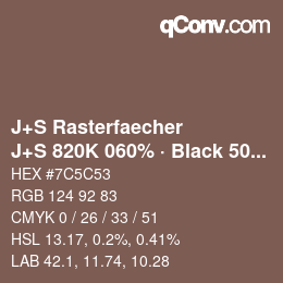 Code couleur: J+S Rasterfaecher - J+S 820K 060% · Black 50% | qconv.com