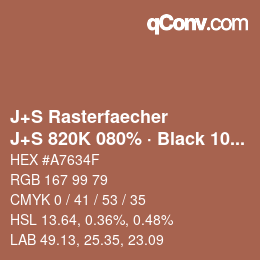 Farbcode: J+S Rasterfaecher - J+S 820K 080% · Black 10% | qconv.com
